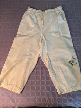 Women's  Capri Pants with Floral painted details